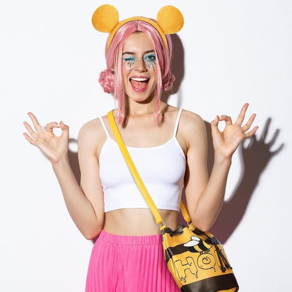 Halloween Bear Costume Accessories Honey Jar Bag and Ears Headband - Picture 3 of 6